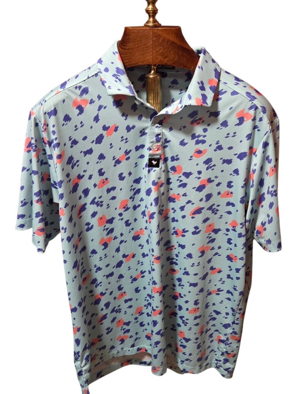 Bad Birdie Blue Paint Splatter Golf Performance Polo Size XL
